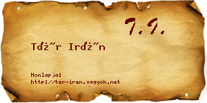 Tér Irén névjegykártya